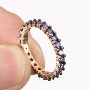 Amethyst, gold, sterling & Palladium ring